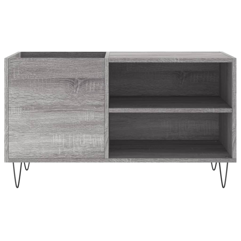 Hothingwell Sonoma - Armario para discos de vinilo (85 x 38 x 48 cm, madera de ingeniería, mueble de almacenamiento LP con tapa robusta y patas de hierro