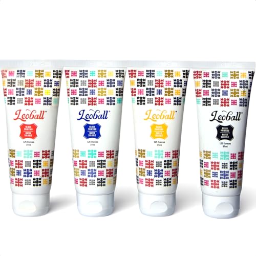 Leoball® Water-Soluble Block Printing Ink Starter Set: 4-Color Included (Black, Red, Blue, Yellow...