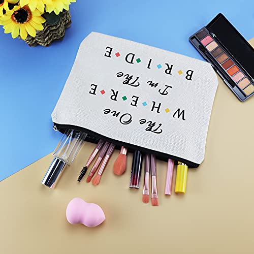 Bride Gift Bridal Makeup Bag Bride to Be Bridal Shower Gift Newly Engaged Travel Cosmetic Bag Engagement Bachelorette Party Gifts Future Mrs Gifts Valentine’s Day Wedding Present Toiletry Pouch - Image 3