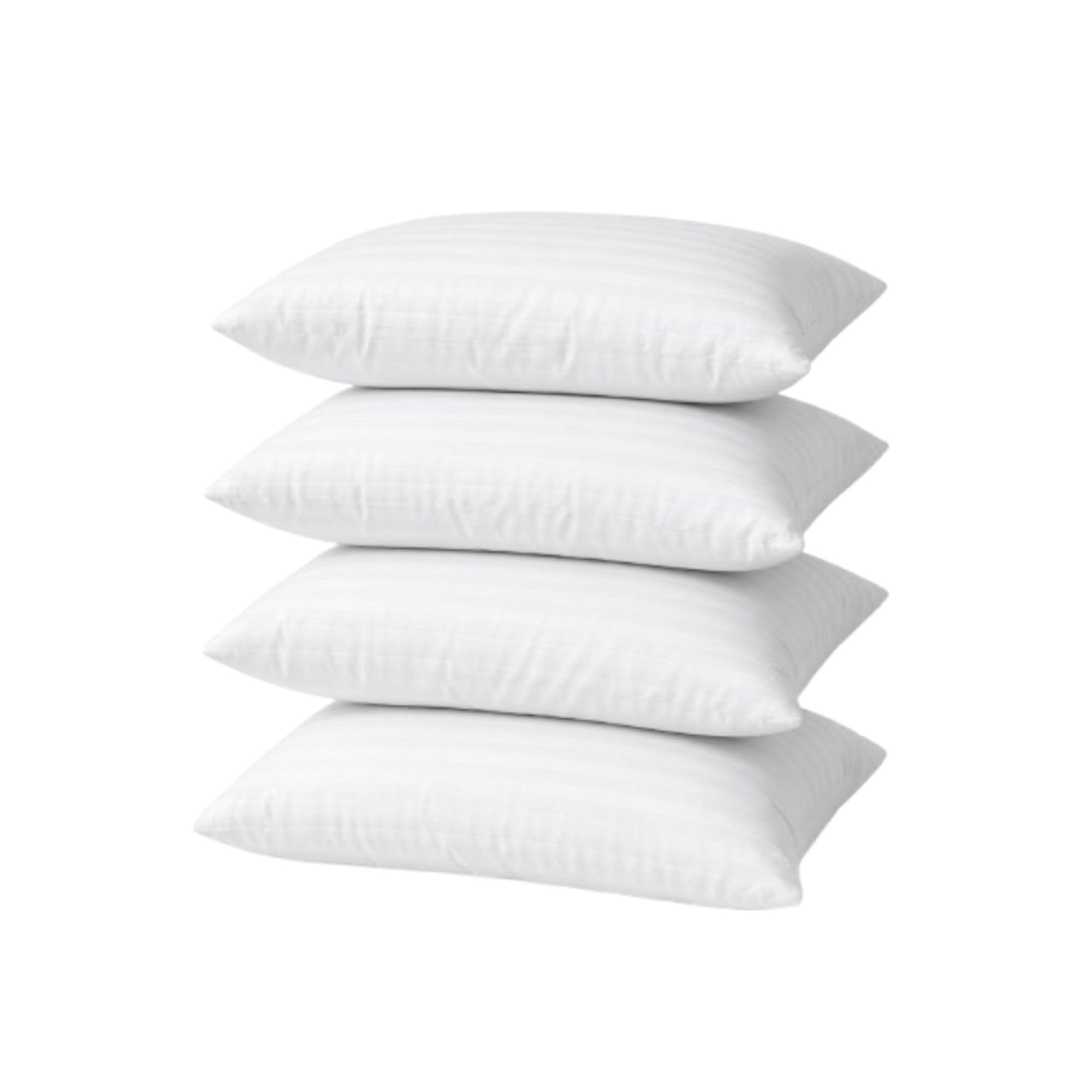 Swischen White Pack Of 4 Stripe Bed Pillows Hotel Quality – Hollowfibre Filled Down Alternative Hypoallergenic Pillows, Soft & Fluffy Medium Support For Back, Side & Stomach Sleepers