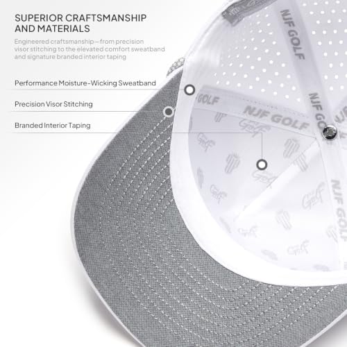 Image of Men's Golf Hat with Tee Holder & Magnetic Ball Marker | Breathable Performance Golfing Hat for Men | Water-Resistant Rope Golf Cap | Moisture-Wicking Snapback Golfing Hats