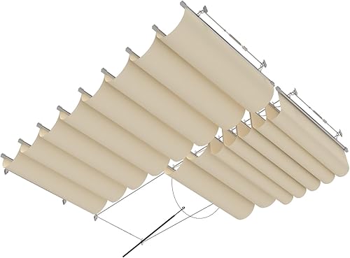 Miniatura 8 de FLORALEAF Toldo retráctil impermeable de repuesto para pérgola de 4 x 12 pies, con accesorios para cables, para patio, porche, garaje, terraza, toldo