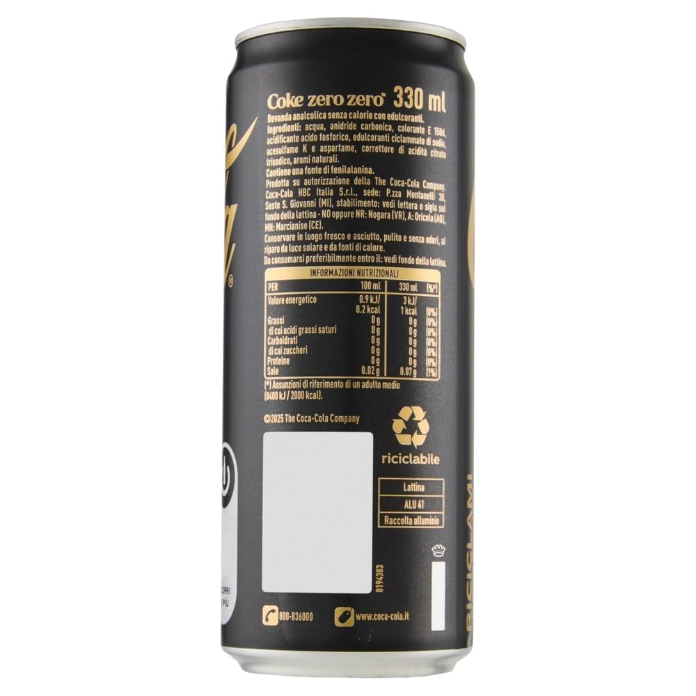 Italian Gourmet Bundle Cola Zero Caffeina 48x330ml + Italian Gourmet Polpa GRATIS | Koffeinfreie Cola ohne Zucker | Zero Softdrink kalorienarm | 48er Dosen Vorratspack 15,84L | Erfrischungsgetränk