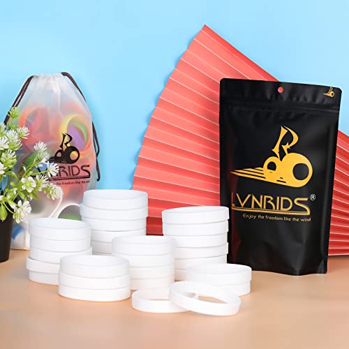 100 PCS White Blank Silicone Bracelets, Sports Rubber Elastic Wristbands Wholesale Bulk Bracelet Large2