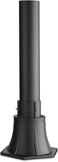 Outdoor Post Light Pole with Base, HWH Outside Lamp Post Accessories, Black Aluminum Mounting