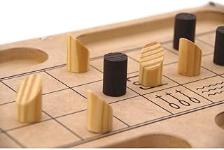 Jogo de Tabuleiro Senet em Madeira - Oficina de Criação Mitra, Multicolorido