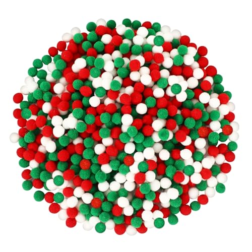 SEPGLITTER Christmas Pom Poms Balls, 1000 Pieces Red Green White...