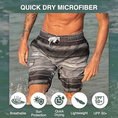 Image of Kanu Surf Men's Big Viper Extended Size Stripe Swim Trunk