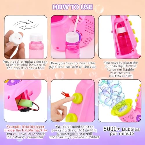 Image of Bubble Saxophone Machine Toy for Kids | Automatic Bubble Maker Toy with Instrument Shape | High-Output Bubble Blower, Easy Grip Design | Indoor Outdoor Party, Birthday & Summer Play Fun