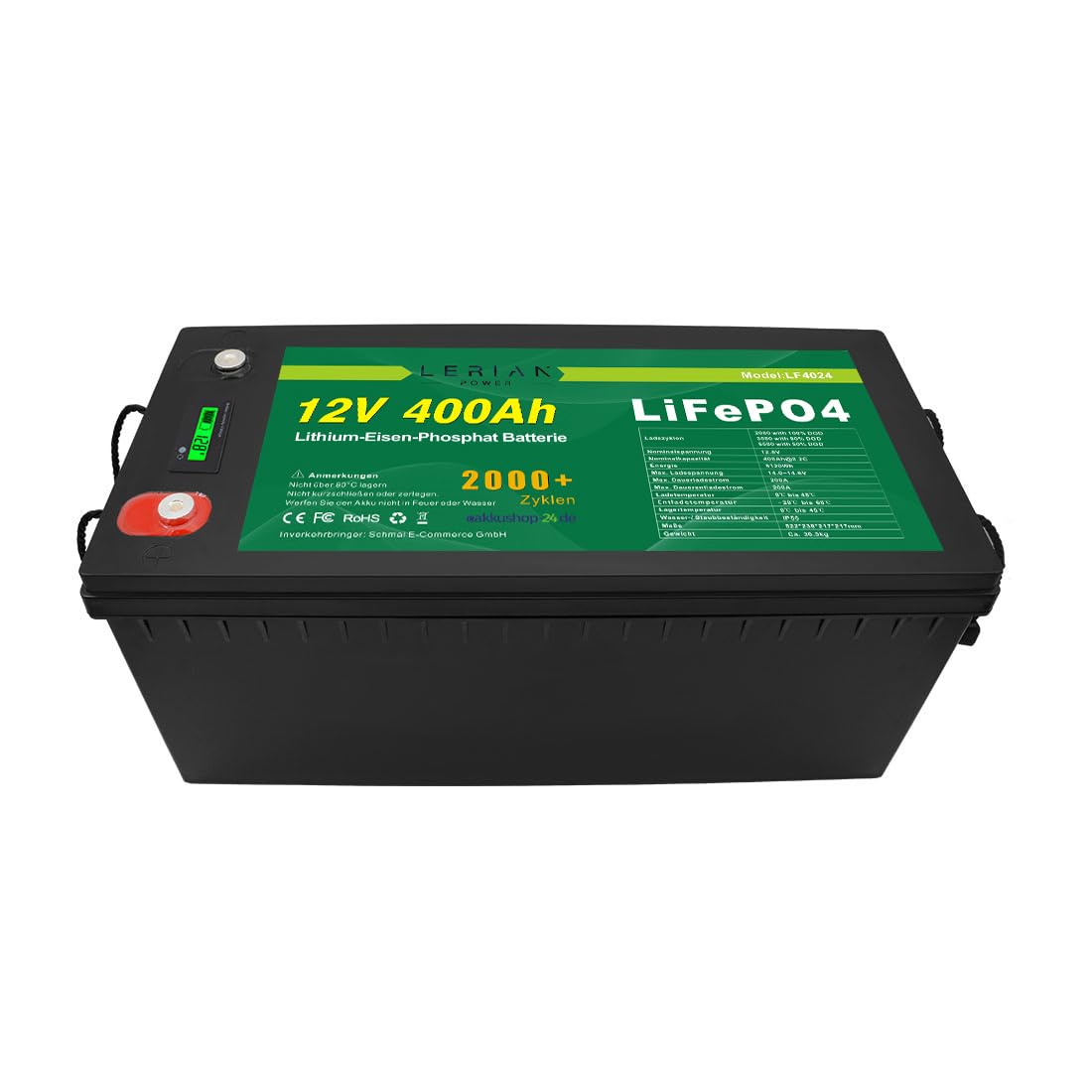 LiFePO4 Accu 12,8V 400Ah Lithium IJzerfosfaat - Geschikt Als Vervanging Loodzuur - Voor Zonne-energie En Noodstroom