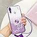 Nouxwerx for Huawei Y9 Prime 2019 Phone Case, Case for Honor 9X / P Smart Z Cute TPU Soft Slim Pink Cover for Girls Women with Ring Stand Strap Lanyard Case for Enjoy 10 Plus (Purple)