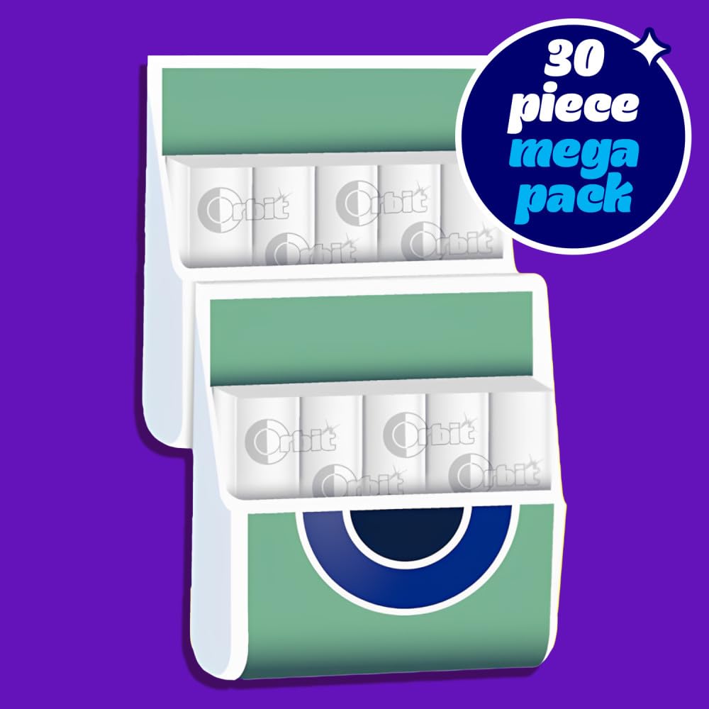 ORBIT Spearmint Sugar Free Chewing Gum, 30-Piece Pack of 6