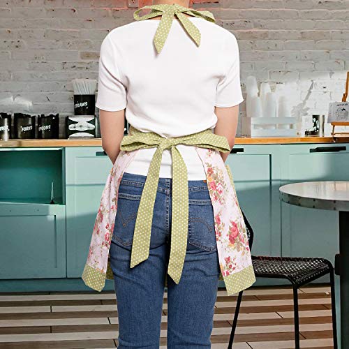 Neoviva Kitchen Aprons For Women With Pockets,Cooking Aprons For Women Vintage Apron For Baking Bbq And Gardening Floral Quartz Pink #TOP4