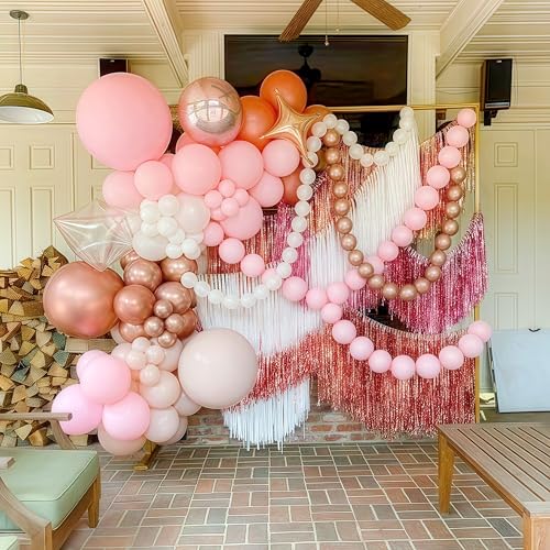 Image of Pastel Pink Linking Balloons, 60PCS 6 Inch Small Baby Pink Link Balloons for Making Balloon Wall Heart Arch, Quick Linked Balloon for Girls Wedding Birthday Baby Shower Valentine's Party Decorations