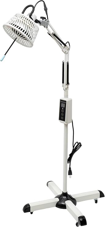 Red Light Therapy Lamp 300W Touchscreen Infrared Heat Therapy Lamp with Adjustable Stand, Full-Body Pain Relief, 2 Temperature Settings & Auto Shut-Off LY-607A