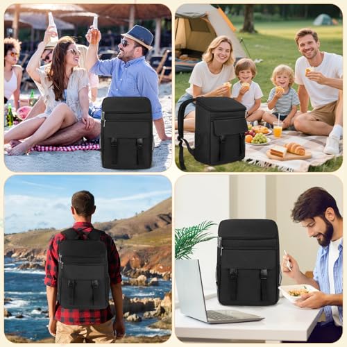 Image of Backpack Cooler - 30 Cans Insulated Cooler Backpack for Men & Women Portable Leak Proof Lunch Backpack Cooler Bag for Beach Picnic Travel Work Camping Hiking-Black