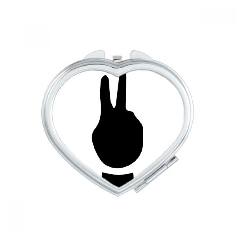 Miroir compact mignon cadeau avec motif coeur silhouette trois gestes