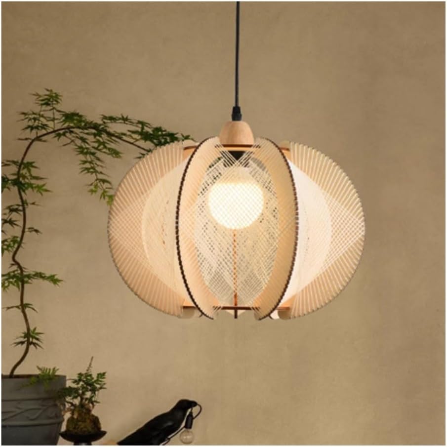 Lustre en rotin suspension luminaire tressé cuisine et salle à manger