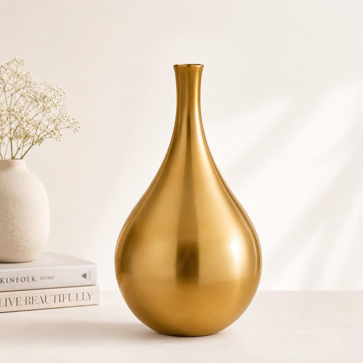 Voguish Metal Flower Vase | Gold Finish |Home Decor | Table Decor | Bedroom, Living Room, Office, Wedding | Table Decorative Item for Festivals Birthday (Flower Not Included-image-48