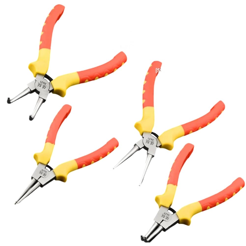 Jnchdghwa As Shown Retaining Ring Pliers 4Pcs Circlip Expansion Pliers Multifunctional Hand Tool Professional