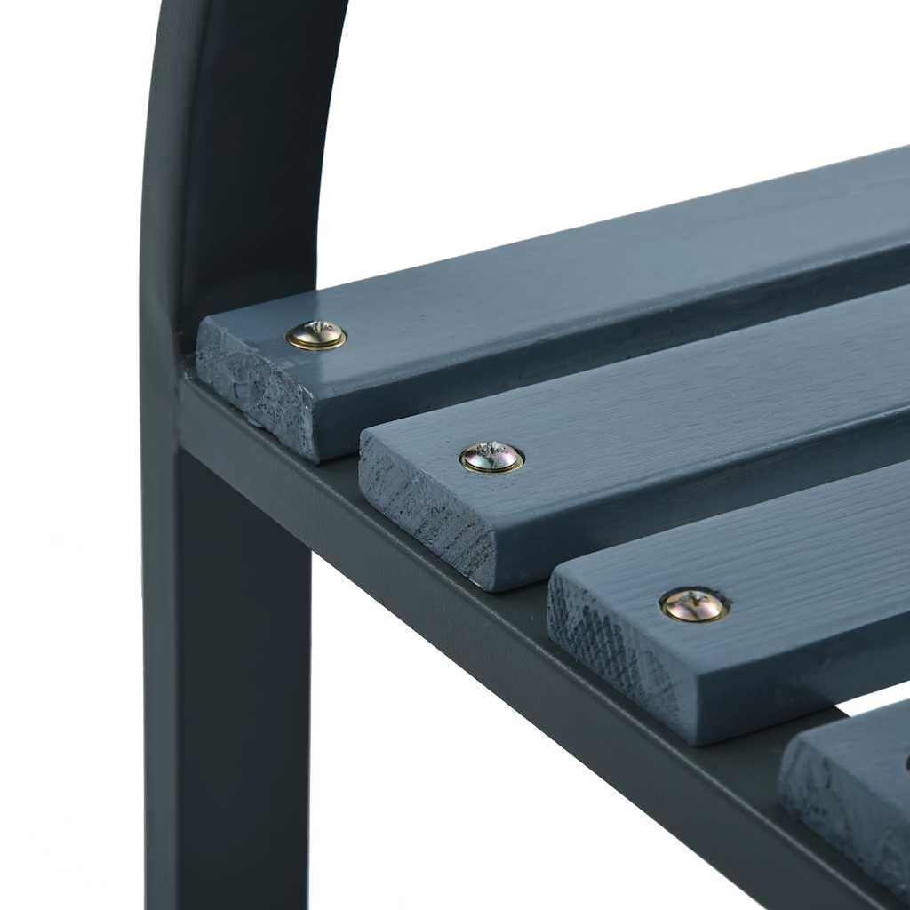 Set 2 Sedie da Giardino in Legno e Acciaio Grigio 56x58x76 cm | Poltrone da esterno con seduta in legno e struttura in acciaio grigio, ideali per arredare balcone, terrazzo e patio.