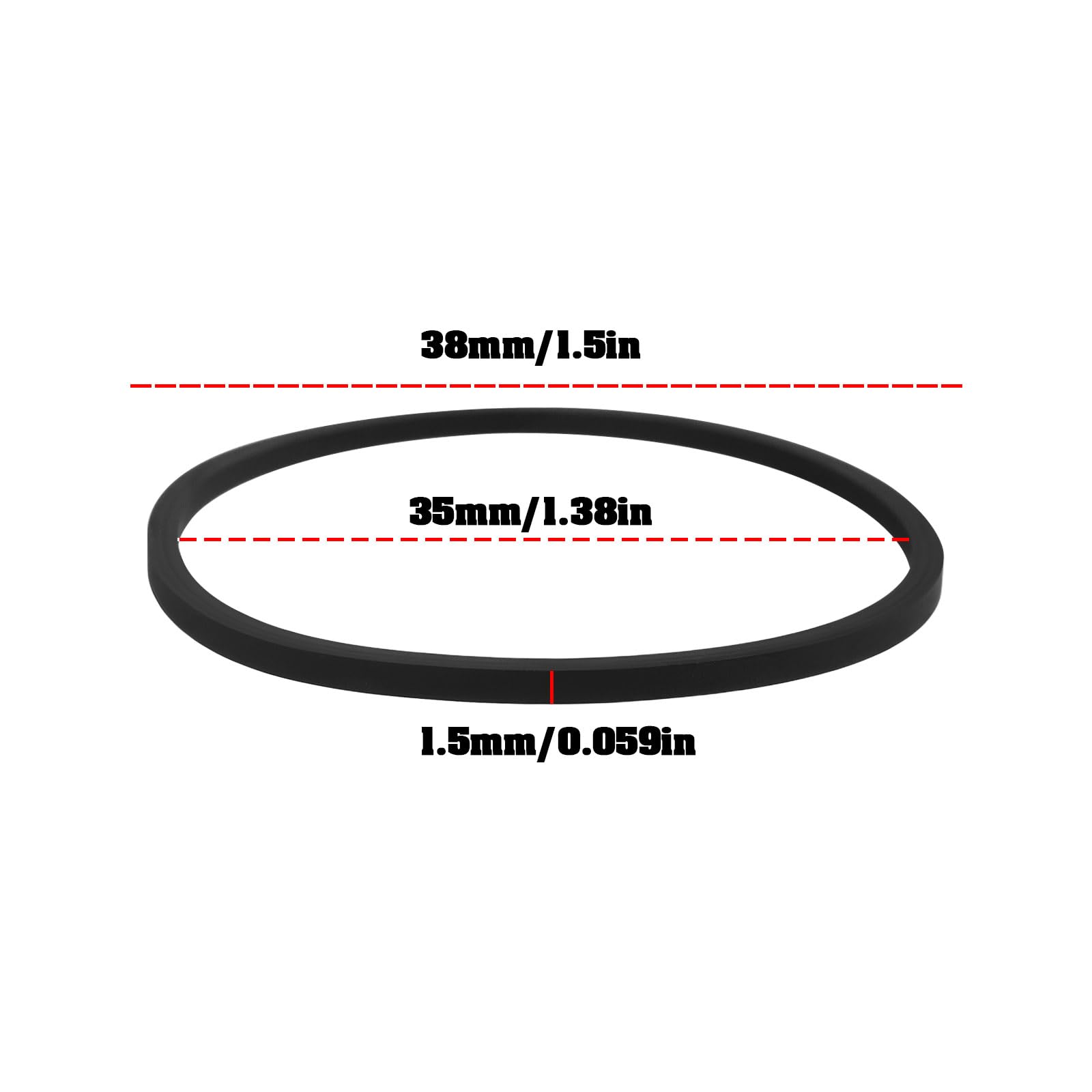 Lot de 4 Courroies de Lecteur CD Largeur 1,5 mm Diamètre Intérieur 35 mm Compatible avec Lecteurs CD et Cassette