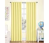 Eclipse Kids Microfiber Room Darkening Window Curtain Panel, 42 by 63-Inch, Yellow (Single Panel)