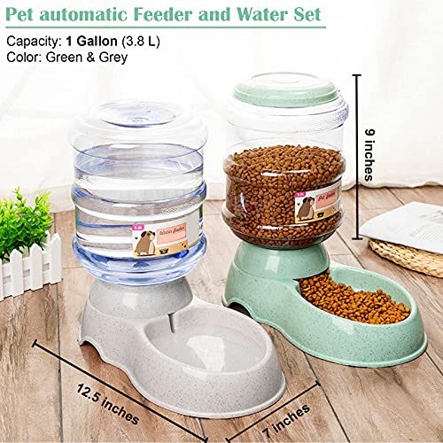 Automatic Dog Feeder and Water Dispenser Set, Pet Water and Food Dispenser for Cat & Dog, Gravity Automatic Water Bowl… - Image 6