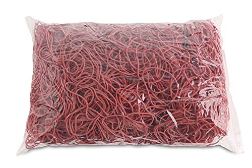 OFFICE PRODUCTS Gummibander Durchmesser: 50mm Farbe: Rot/Gewicht: 1000g - 1 kg/Haushaltsgummi Gummiringe Gummi/Kautschuk 60% / Gummis für Zuhause Büro Schule