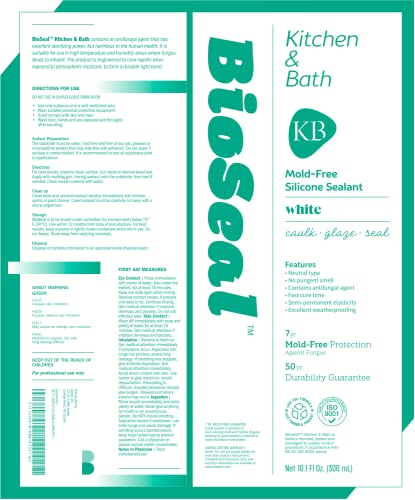 image for ZERED White BioSeal 100% Silicone Sealant Caulk Kitchen and Bath Grade