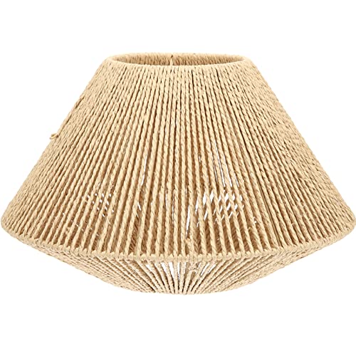 DOITOOL Rattan-Lampenschirm Für Pendelleuchten Ersatz-Kronleuchter-Lampenschirm Für Decke Schlafzimmer Nachttisch Essen (11. 79X11. 79X7. 47 Zoll） Rattan Stehlampe