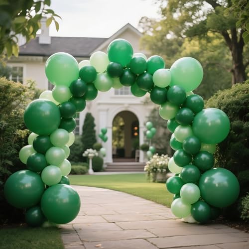 Image of Dark Green Balloon 12 Inch, 110pcs Latex Party Balloons Helium Bright Color for Birthday Baby Shower Wedding Party Supplies Arch Garland Decoration