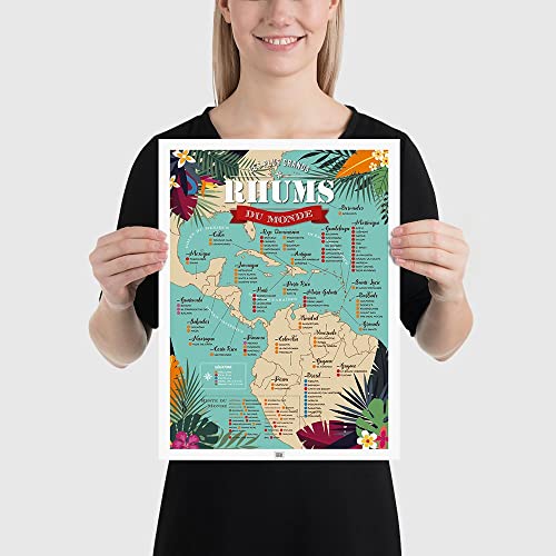 Frog Posters — Affiche rhum : carte des 100 meilleurs rhums du monde — Papier de qualité musée éco-responsable — 30x40cm, 50x70cm et 70x100cm (30 x 40 cm) Cover