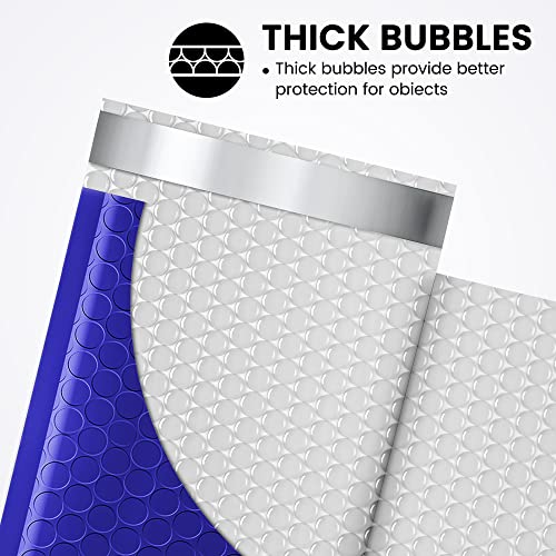 Image of Fuxury 100 Pack 4x8 inch Bubble Mailers Royal Blue Shipping Padded Envelopes | Usable Size 4x7 inch Waterproof Mailing Envelopes Bubble Padded for Mailing,Packaging, Small Business