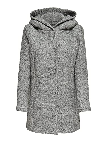 ONLY Damen Onlsedona Boucle Wool Coat Otw Noos Mantel, Light Grey Melange, XS EU