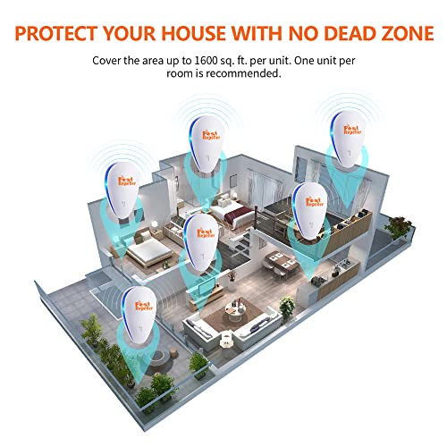 Kavnlon Ultrasonic Pest Repeller 6 Pack,Pest Repellent Plug In Mouse Repellent, Rodent Mice Plug-Ins, Mosquito Indoors,Pest Control For Insect, Spider,Ant,Cockroach, White, U-3C-4825 #TOP3