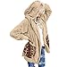 LHH - Cardigan oversize da donna con cappuccio e tasche drappeggiate cappotto invernale Plus Size giacca calda leopardo splice lungo casual finto sfocato peluche