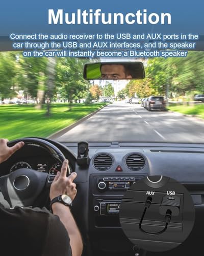 2PCS Bluetooth 5.0 USB Receptor 3 en 1 Adaptador Transmisor de TV Emisor de Audio Portátil con Jack 3,5 para TV, PC,Coche, Estéreo, Altavoces Alcance 15m - imagen 6