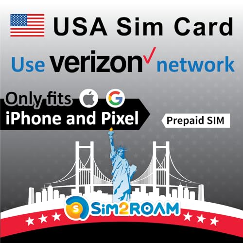 Tarjeta SIM de Verizon de EE. UU. 28 días |Datos, Llamadas y Mensajes de Texto ilimitados 5G/4G LTE de EE. UU. (se Incluye Hawaii) | 2GB/Datos Diarios en Canadá y México | Hotspot de 5 GB