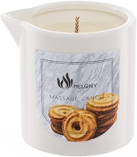 MELONY Massage Candle | Body Oil Candle for Couples | Body Massage Oils & Lotion Candle | 8.1 0z (Cookies)