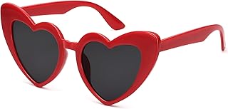 LIKSMU Heart Sunglasses for Women Trendy Cat Eye Love Shaped Sunglasses Vintage Lovely Retro Cute Sun Glasses