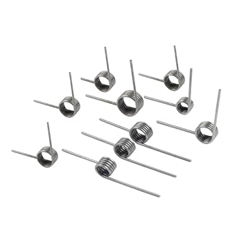 10Pcs 50mm Torsion Spring, Stainless Steel Small Torsion Springs, Tiny Torsional Spring, 90 Deflection Compression Spring Kit for Home Repair Woodworking DIY Project, Mechanical Springs
