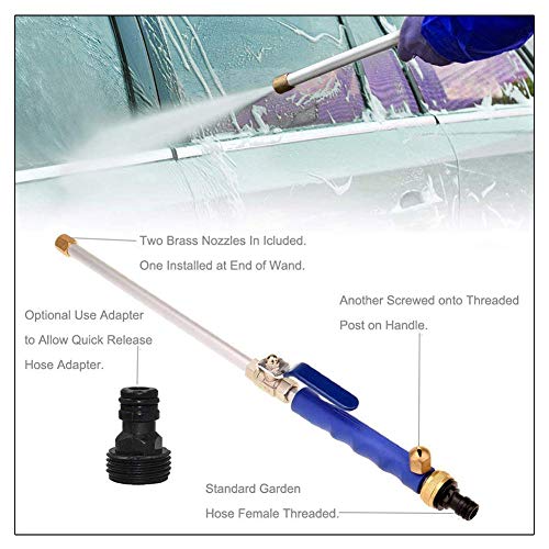 Hihey hogedruk-watersproeier, waterlans met uittrekbare veerslang, 2 x reinigingsmondstuk, spuitmonden, tuinslang… - Afbeelding 5