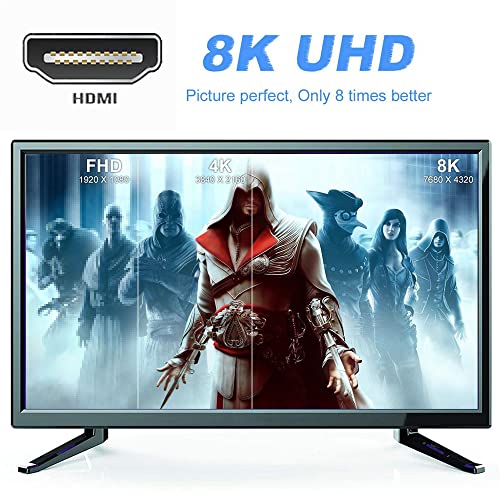 NFHK HDMI Male to HDMI 2.1 Female Vertical 90 Degree Left Down Angled Low Profile UHD Extension Adapter Support 8K 60hz HDTV - Image 4