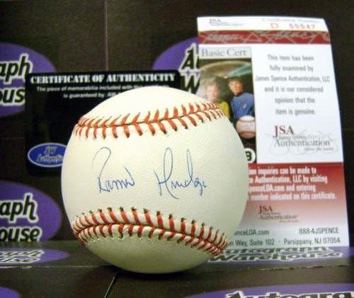 Ramiro Mendoza autographed baseball (New York Yankees 1997 1998 1999 World Series Champion, 2004 Red Sox) JSA Hologram Authentication Certificate
