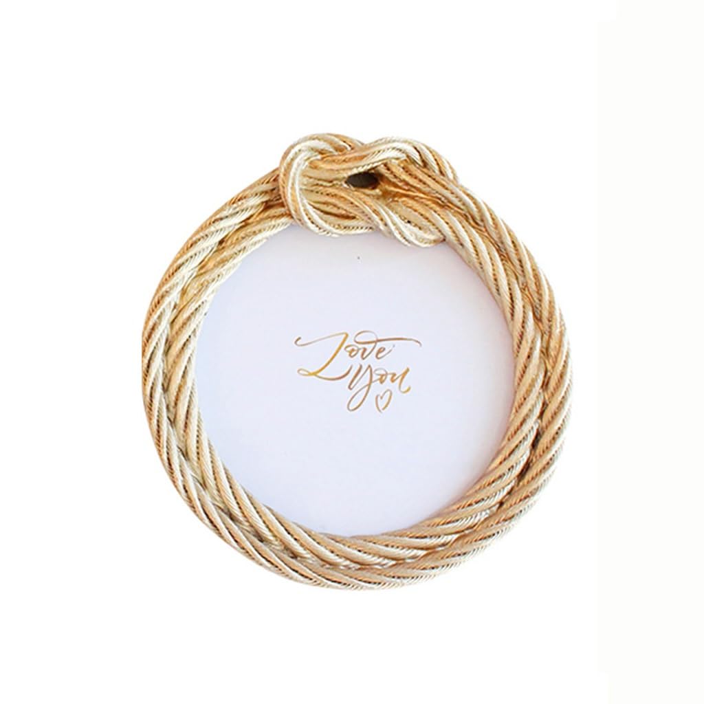 KLerDH Picture Frames, Twine Resin Picture Frame Pendulum Table Round Home Crafts Tabletop Decoration