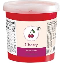 Hojalicious Popping Boba 7.04 lbs Bottle - Ready to Use Topping for Bubble Tea, Desserts, Drinks, and more Cherry