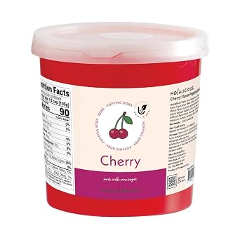 Hojalicious Popping Boba 7.04 lbs Bottle - Ready to Use Topping for Bubble Tea, Desserts, Drinks, and more Cherry