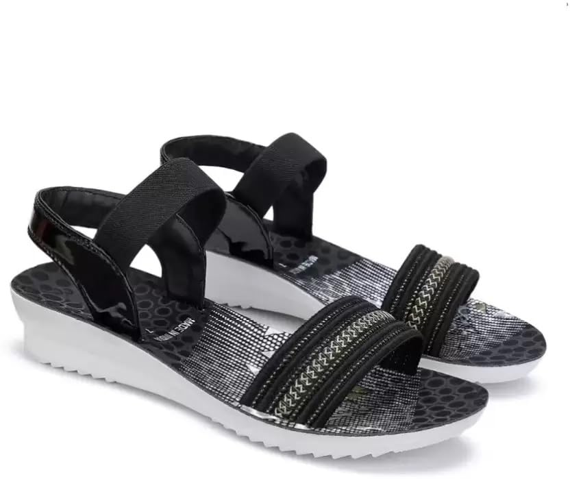 DRACKFOOT Women Sandals | Fashion Sandals | Casual & Formal Sandals | Stylish, Comfortable & Durable | for Daily & Occasion Wear Black-(SANDL-1931-7) (B0D1KPVJMP) Amazon Price History, Amazon Price Tracker