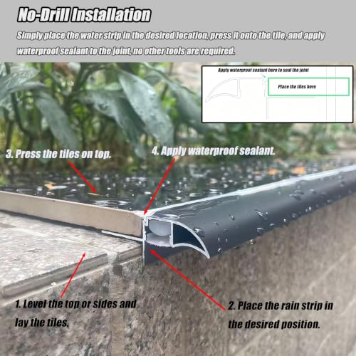 Protectores de lluvia para puertas con bordes de goteo 7